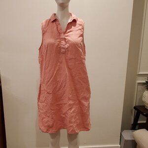 BEACHLUNCHLOUNGE Women's Peach Sleeveless Tank Waist Shift Dress Size M